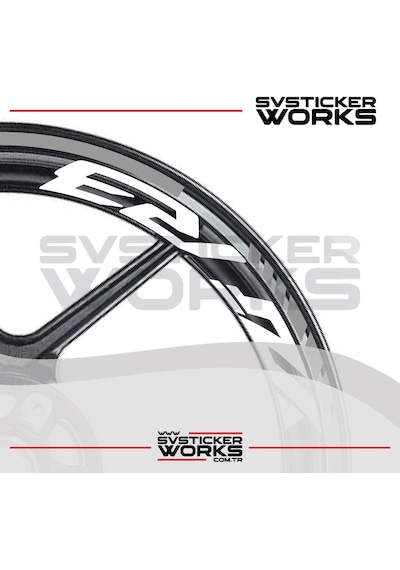 Yamaha Yzf-r3 Yazılı Jant Sticker Dış Ve İç Set Sticker Jant Şeridi Gri