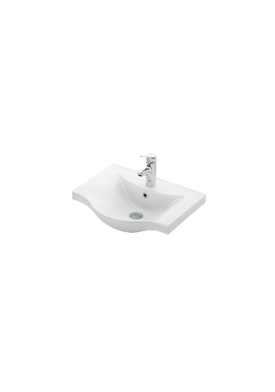 Yıldız 45 Cm Beyaz-antrasit Gri Mat Mdf Seramik Lavabolu Asma Banyo Dolabı Takımı