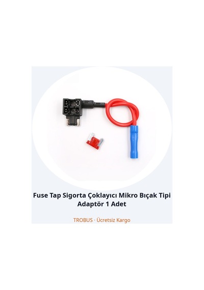 Trobus Fuse Tap Sigorta Çoklayıcı Mikro Bıçak Tipi Adaptör 1 Adet Diğer