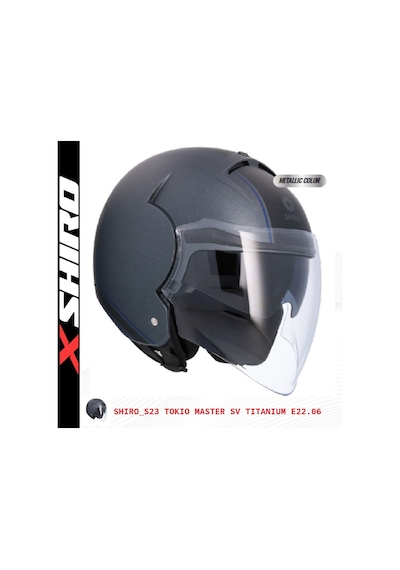 Shiro Jet&Ofc Tokio Maste Motosiklet Kaskı Titanium