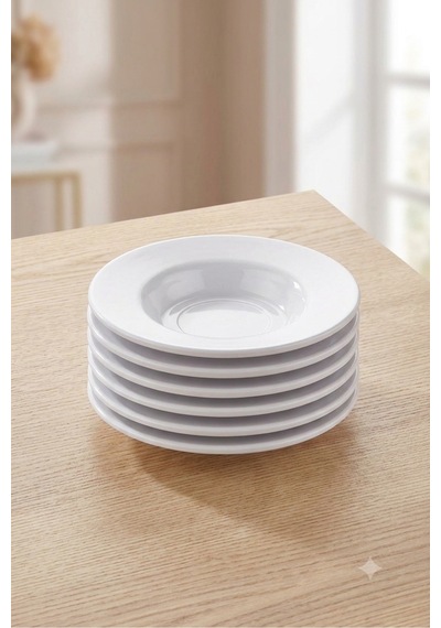 24 Adet Kırılmaz Melamin Çay Tabağı Çay Tabak 11 Cm - Beyaz Beyaz