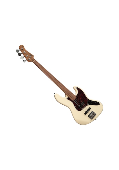 New Orleans Nja300fs Okoume Ağacı Vintage Bej Perdesiz Aktif Elektro Bass Gitar