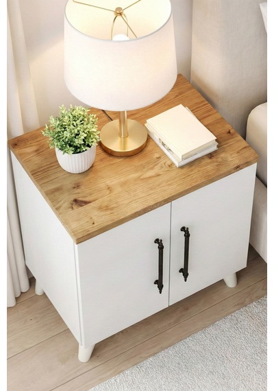 Reyo Enda Home Lumen 2 Kapaklı Raflı Klasik Komodin Beyaz-atlantik Çam Beyaz - Atlantik Çam Reyo Enda Home Lumen 2 Kapaklı Raflı Klasik Komodin Beyaz-atlantik Çam Beyaz - Atlantik Çam