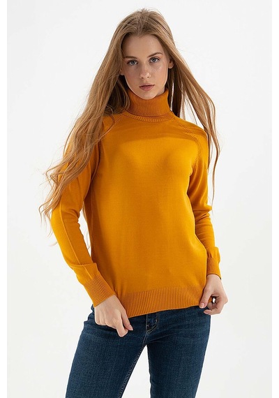 Fashion Friends Kadın Balıkçı Yaka Kazak 23k0401k1 Hardal