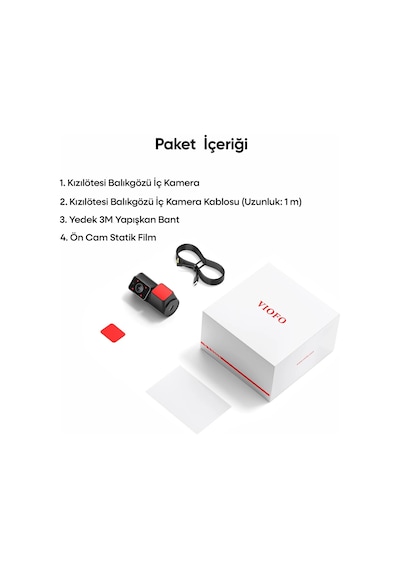 Viofo Rnf210 A229 Pro / Plus / Ultra Uyumlu 1080p Kızılötesi Balıkgözü İç Kamera