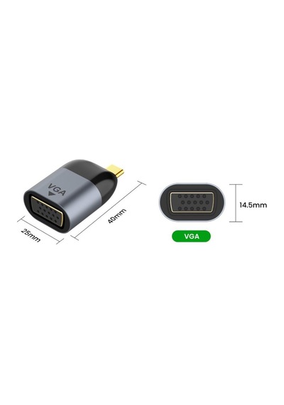Lunatic 9348 Type C To Vga Kablo Ucu Mini Çevirici Dönüştürücü Adaptör