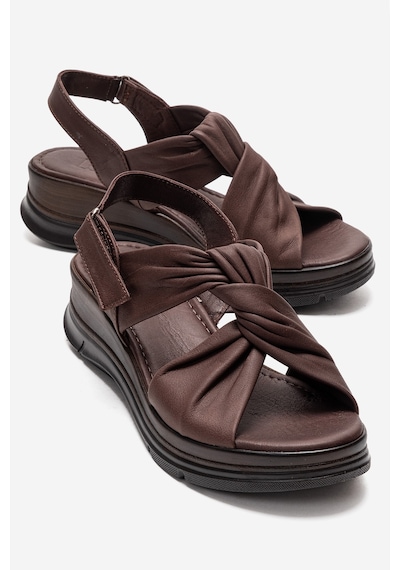 Luvishoes Oara Kahverengi Cilt Hakiki Deri Kadın Sandalet