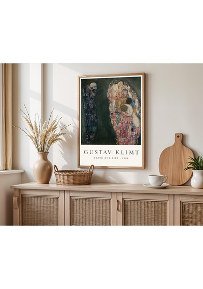 Gustav Klimt Ölüm Ve Yaşam Sanat Posteri Art Nouveau Baskı