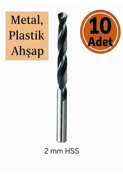 2 Mm Hss Matkap Ucu - Metal , Ahşap, Plastik Delme Ucu 10 Adet
