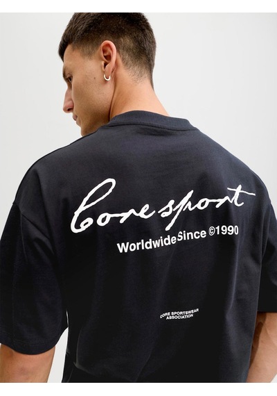 Jack & Jones Dust Script Erkek Siyah Tişört 12292982-b Siyah