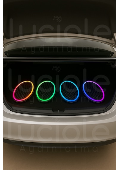 2 Li 6x9" Oval Pixel Led Hoparlör Kapağı Müzik Senkron Işık Efektli Rgb Animasyon Seti Modifiye