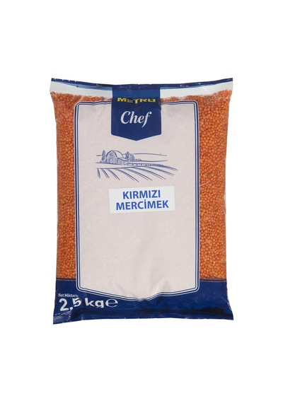 Metro Chef Kırmızı Mercimek 2,5 Kg - Yerli Üretim, Çorbalık Bakliyat Tarı