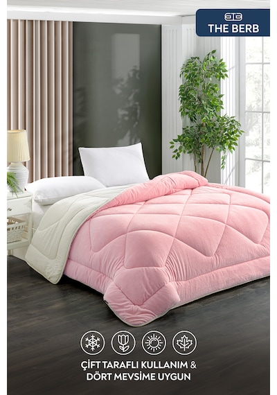 Tek Kişilik Yorgan Welsoft Kumaş Çift Taraflı Kullanım 155 X 215 Pembe