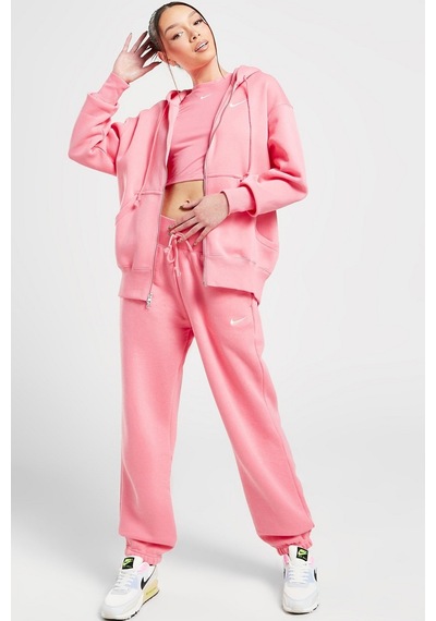 Nike Sportswear Phoenix Fleece Oversized Hoodie Full Zip Bol Kesim Kapüşonlu Kadın Sweatshirt Pembe Pembe