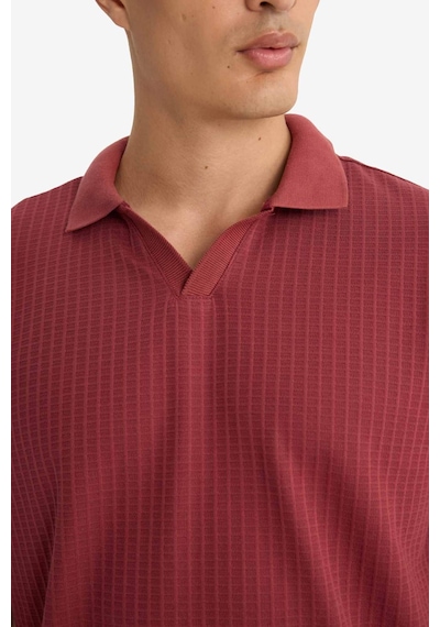 Defacto Regular Fit Polo Yaka Waffle Kısa Kollu Tişört F0315ax25aubn367 Kahve
