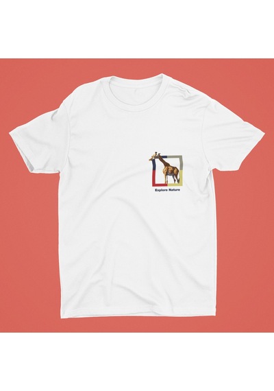 Noıssey Zürafa Tasarımlı Unisex Oversize T-shirt Çok Renkli
