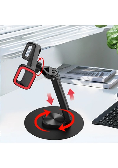 Jmary Mk-63 Ayarlanabilir Katlanabilir 360 Derece Dönebilen Telefon Ve Tablet Standı Siyah