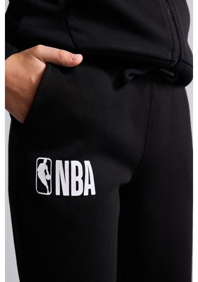 Defacto Nba Baskılı Lastikli Paça Regular Fit Kalın Kumaş Eşofman Altı Erkek Çocuk I2235a826wnbk81 Siyah-bk81