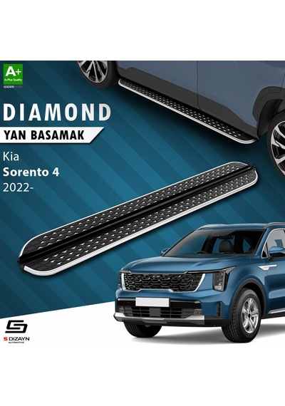 S-dizayn Kia Sorento 4 Diamond Krom Yan Basamak 183 Cm 2022 Üzeri A+ Kalite