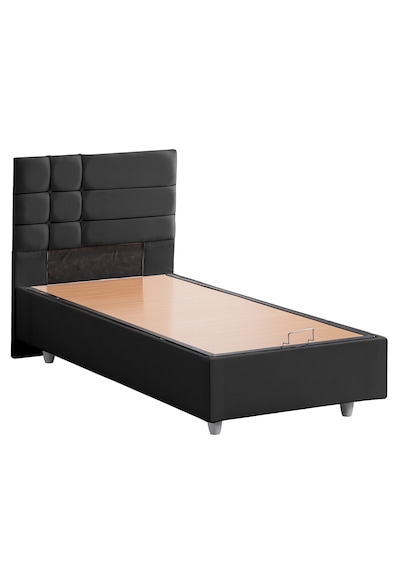 Almada Tek Kişilik Baza Başlık Letto Yatak Seti - Antrasit 120 x 200