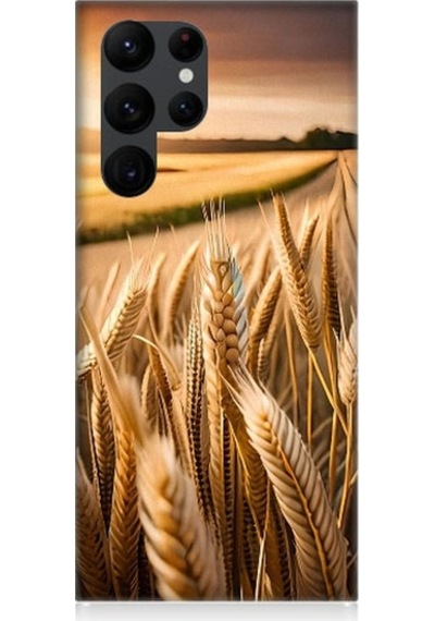 Samsung Galaxy S22 Ultra Uyumlu Buğday Başak Tarlası Desenli Silikon Kılıf