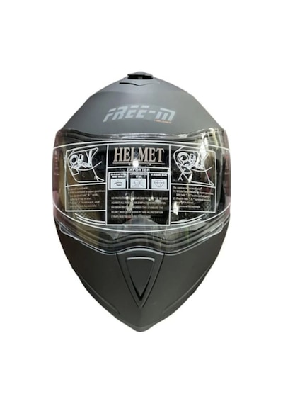 Motoanl Motosiklet Güneş Vizörlü Çene Açılır Kask Mat Siyah