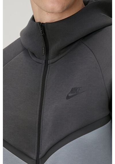 Nike Tech Fleece Full Zip Windrunner Hoodie Kapüşonlu Unisex Sweatshirt Antrasit Antrasit