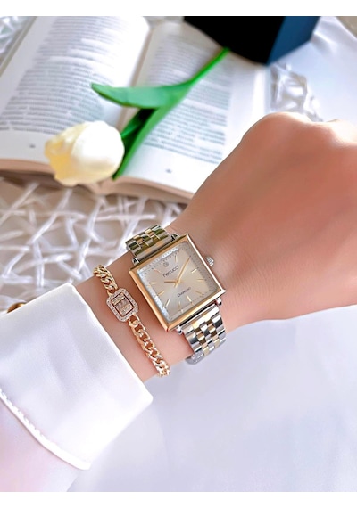 Ferrucci Diamond Pırlanta Taşlı Ve Sertifikalı Özel Kutulu Kadın Kol Saati+bileklik Bfc.01118-04