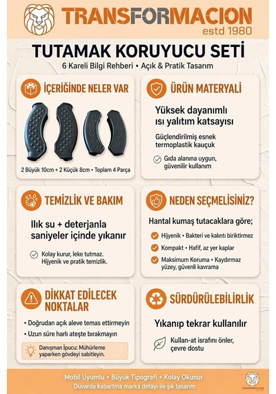 Tr Isıya Dayanıklı Tava Tencere Kulp Tutacağı 4'lü Takım, Termoplastik Kauçuk Genel
