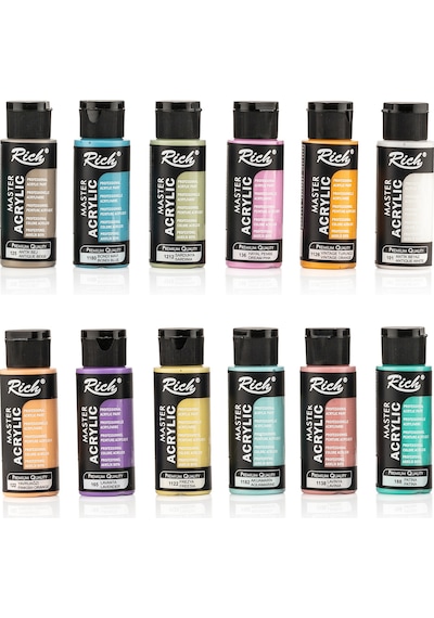 Rich Mastermix Akrilik Boya Pastel Renkler 12X60Cc