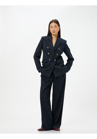 Koton Blazer Ceket Kruvaze Düğmeli Kapaklı Cepli Lacivert Çizgili 4sak50055uw 4SAK50055UW7S0 Lacivert Koton Blazer Ceket Kruvaze Düğmeli Kapaklı Cepli Lacivert Çizgili 4sak50055uw 4SAK50055UW7S0 Lacivert