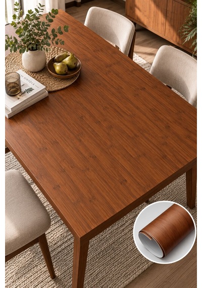 Deconitte Kendinden Yapışkanlı Koyu Ahşap Desenli Premium Mobilya Dolap Masa Tezgah Dekoratif Kaplama 60x100cm