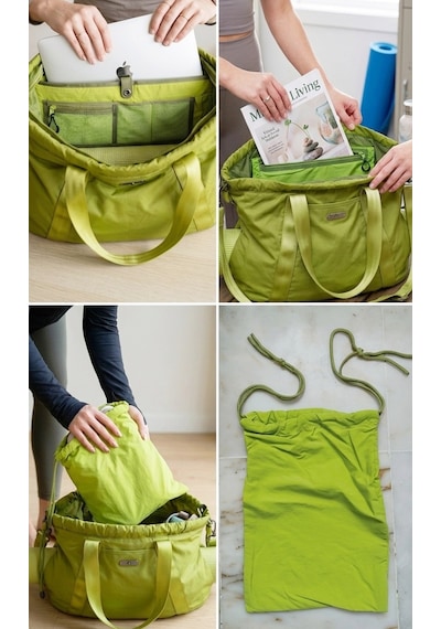 Ful - Yoga - Pilates Yeşil Gündelik Laptop Omuz Tote Mat Çantası Lime Yeşili