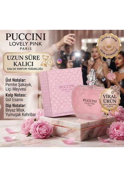 Puccini Lovely Pink Edp 100 Ml Kadın Parfümü Pembe Şakayık & Gül Esaslı Viral Uzun Süre Kalıcı Özel Seri Çiçeksi - Meyve - Odunsu Puccini Lovely Pink Edp 100 Ml Kadın Parfümü Pembe Şakayık & Gül Esaslı Viral Uzun Süre Kalıcı Özel Seri Çiçeksi - Meyve - Odunsu