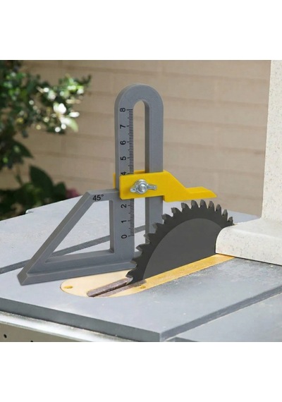 Yükseklik Ölçüm Mastarı - Masa Testeresi Ve Freze Ayar Aparatı 8cm Ölçüm, 45 Açı