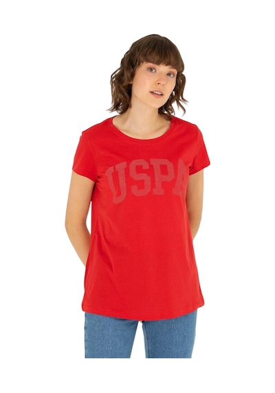 U.S. Polo Assn. Kadın Basic Bisiklet Yaka Tişört Kırmızı