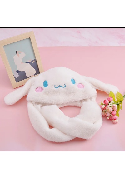 Mj Toys Sanrio Kuromi Cinnamoroll My Melody Şapka Kulakları Hareket Eden Şapka Işıklı Modlu Peluş Bere Şapka Beyaz