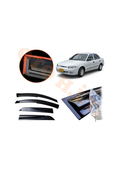Hyundai Accent Yumurta Kasa Cam Rüzgarlığı Parlak Siyah Tam Uyumlu