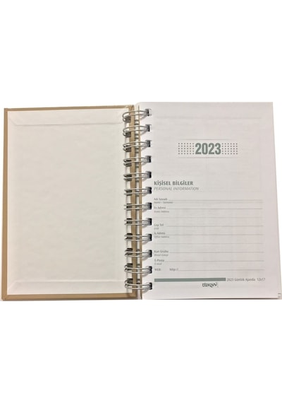 2023 Spiralli 12x17 Günlük Ajanda Mavi