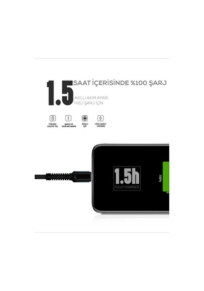 Hasır Kırılmaya Dayanıklı 1M Ls63 Lightning Usb Kablo