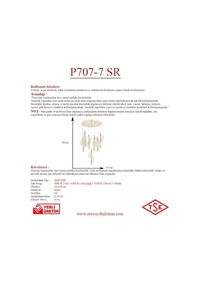 Eray Aydınlatma P7077-6+1 7Li Sarkıt Led Avize