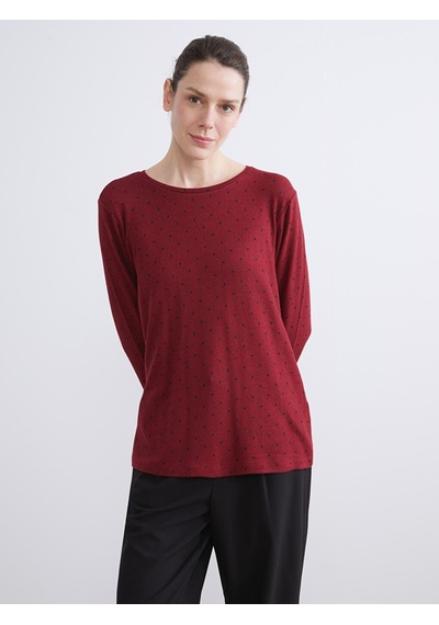 Lcw Everyday Bordo Bisiklet Yaka Puantiyeli Kadın Body