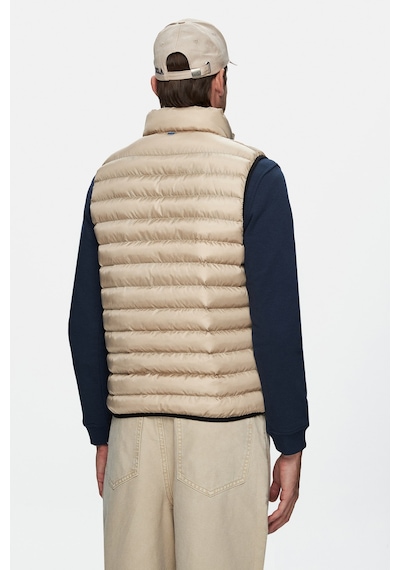 Ucla Blume Koyu Bej Fermuarlı Ve Cepli Polyester Standard Fit Erkek Yelek Koyu Bej