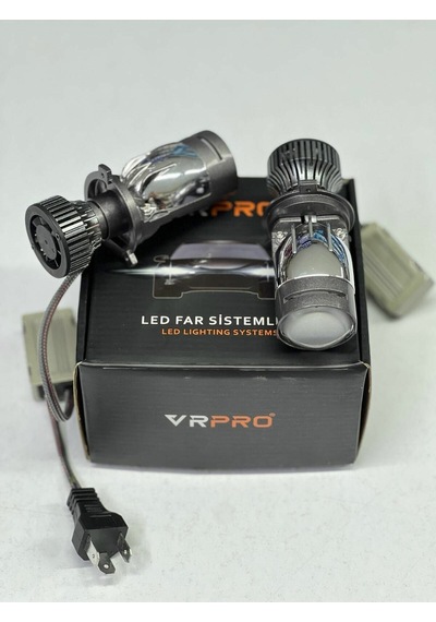 Vrpro H4 Grand Lens Mercek Yüksek Işık Şimşek Etkili 12v Uyumlu 15000 Lümen 40w