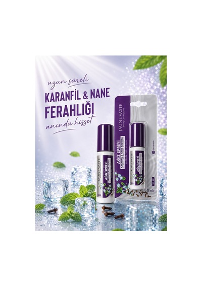 Ağız Spreyi - Ağız Kokusu Giderici, Ferah Nefes, Karanfil & Nane Aromalı, Alkolsüz & Gazsız, 15 Ml