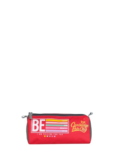 Kırmızı Be Happy Tek Bölmeli Unisex Kalemlik
