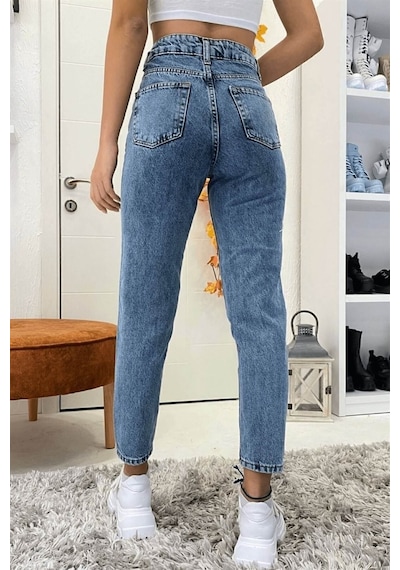 Viking S Line Mom Karyıkama Mom Süper Yüksek Bel Mom Jeans