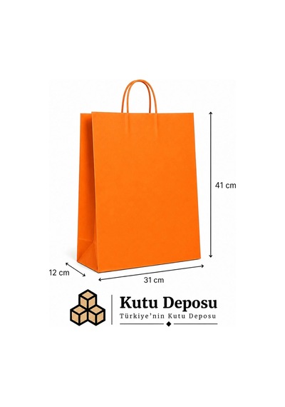 31x41x12 Cm Kraft Turuncu Poşet 25 Adet