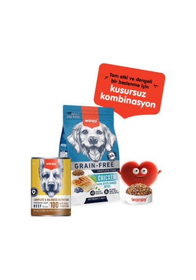 Wanpy Premium Tahılsız Biftekli Köpek Konservesi 375gr X 12 Adet