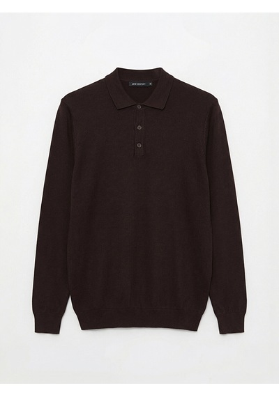 Lcwaıkıkı Classic Kahverengi Polo Yaka Erkek Triko Kazak
